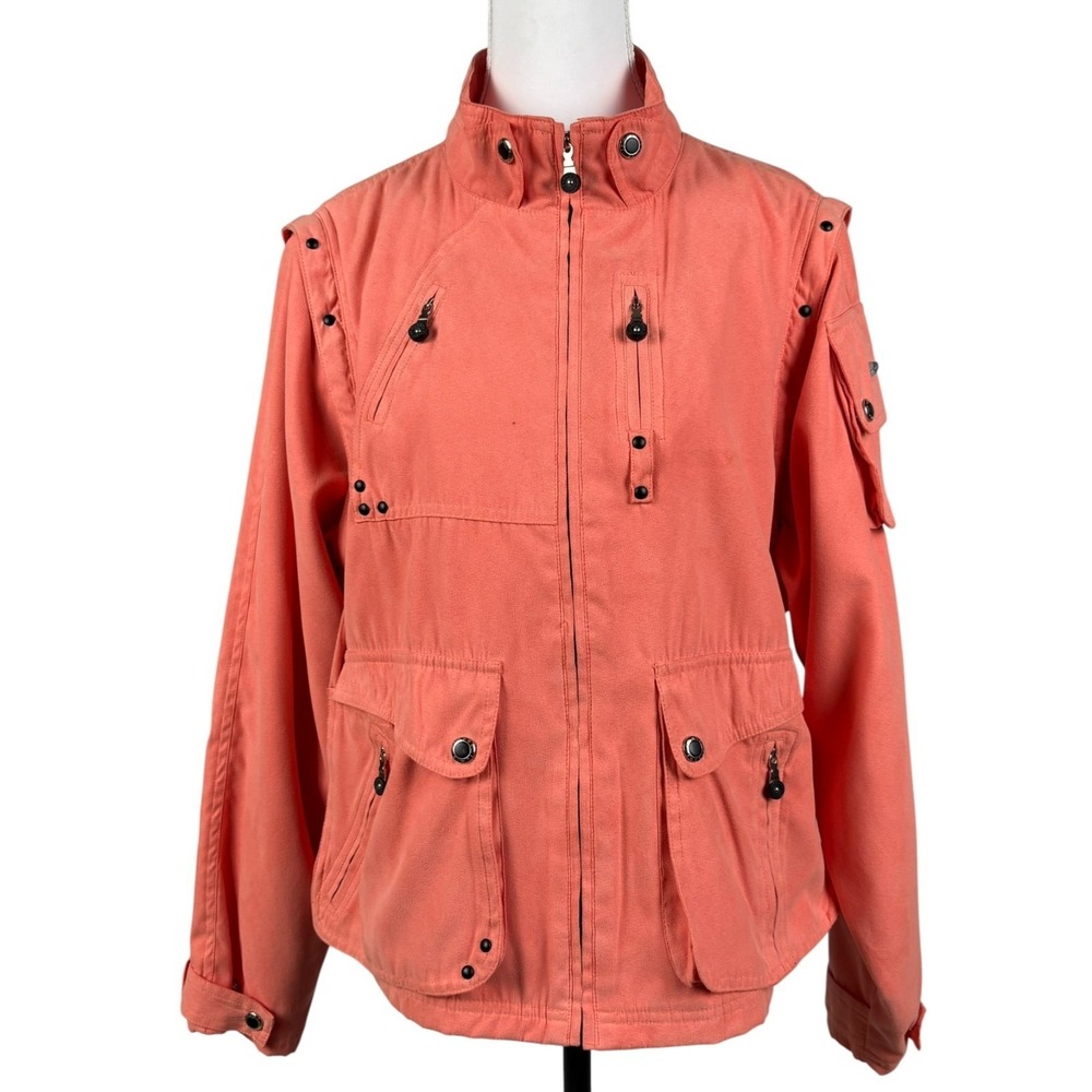 Jamie Sadock 80s Vintage Bomber Sport Jacket Womens M Pink Coral Barbicore
